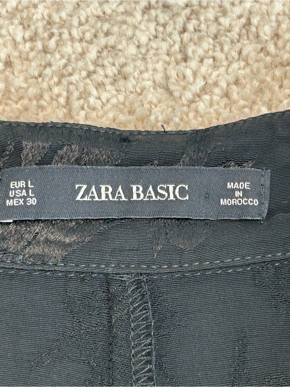 Zara black satin floral embroidered jacquard Brocade high-low blazer jacket Sz L - Picture 11 of 14